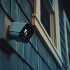 A person is seen on a Ring camera during a power outage.