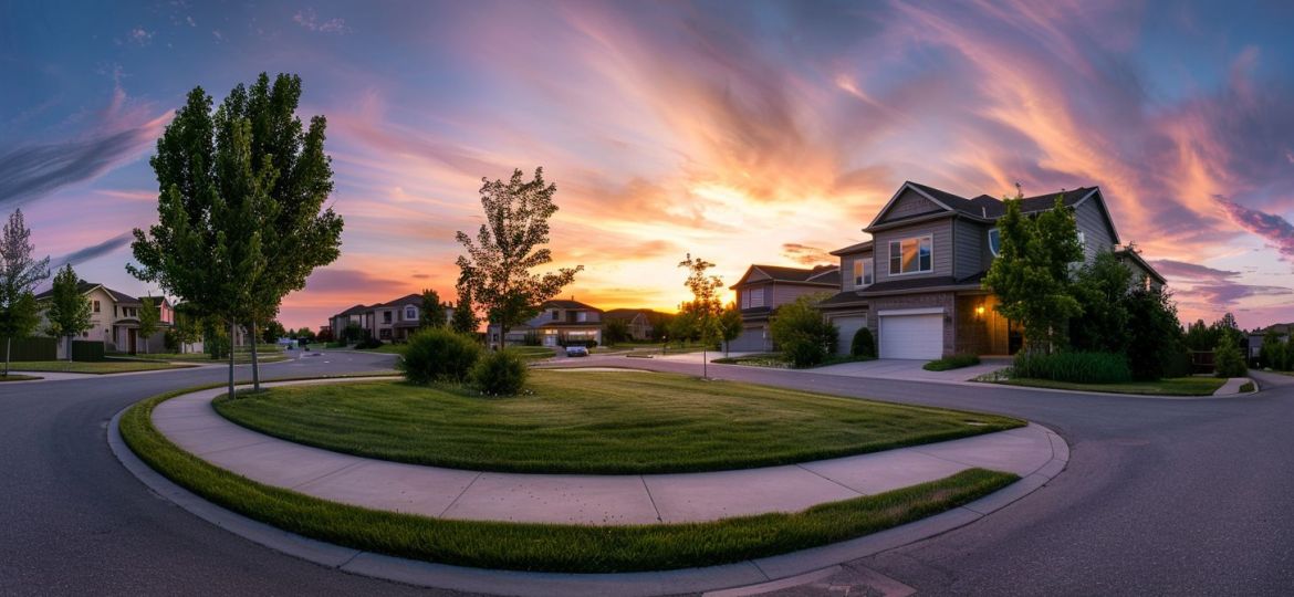 A Ring camera capturing a suburban front yard at dusk.